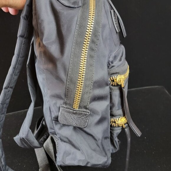 Marc by Marc Jacobs Nylon Mini Backpack – Black with Gold Zippers & Leather Trim - Picture 6 of 12